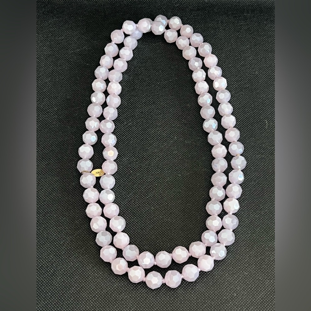 HEIDI DAUS Lilac Purple Beaded Long Necklace Single Strand EUC Estate Find
